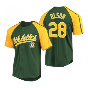 Oakland Athletics Matt Olson Button-Down Raglan Green Replica Jersey