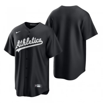 Oakland Athletics Nike Black White 2021 All Black Fashion Replica Jersey