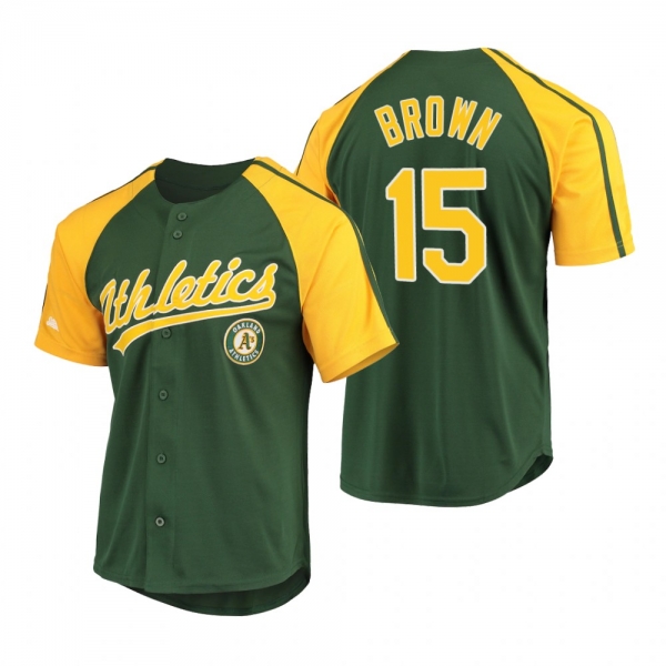 Oakland Athletics Seth Brown Green Replica Button-Down Raglan Jersey