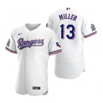 Men's Texas Rangers Brad Miller White Authentic Home Jersey