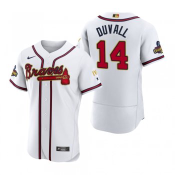 Atlanta Braves Adam Duvall White 2022 Gold Program Authentic Jersey