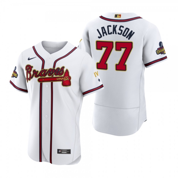 Atlanta Braves Luke Jackson White 2022 Gold Program Authentic Jersey