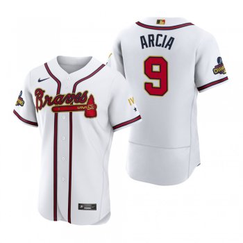 Atlanta Braves Orlando Arcia White 2022 Gold Program Authentic Jersey