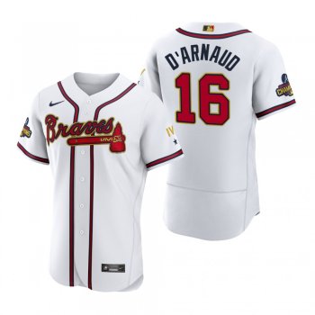 Atlanta Braves Travis d'Arnaud White 2022 Gold Program Authentic Jersey