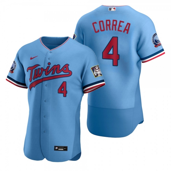 Men's Minnesota Twins Carlos Correa Light Blue Authentic Alternate Jersey