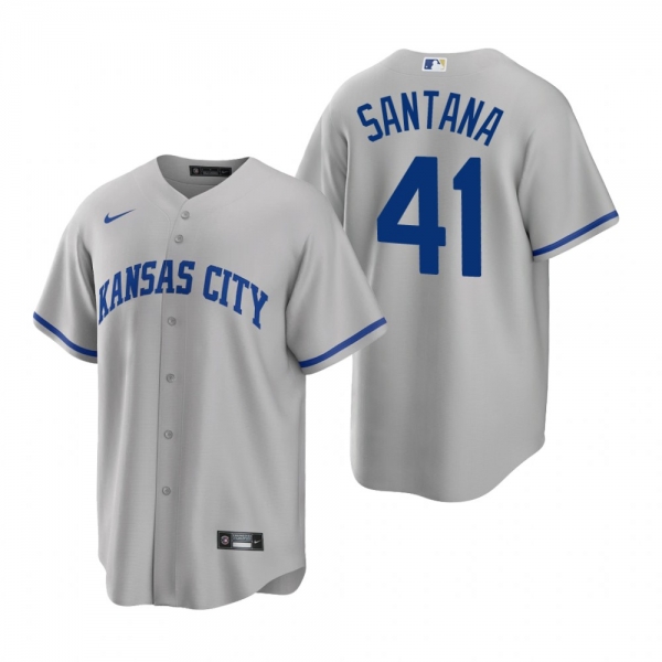 Kansas City Royals Carlos Santana Nike Gray Replica Road Jersey