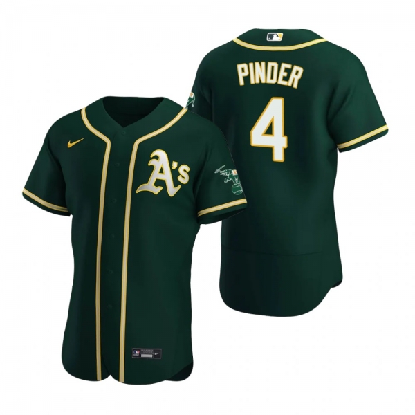 Men's Oakland Athletics Chad Pinder Green Authentic Alternate Jersey