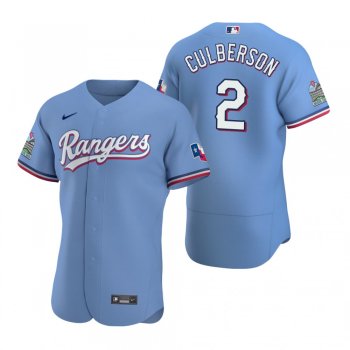 Men's Texas Rangers Charlie Culberson Light Blue Authentic Alternate Jersey