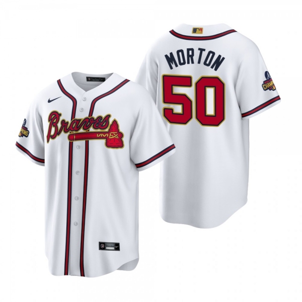 Charlie Morton Atlanta Braves White 2022 Gold Program Replica Jersey