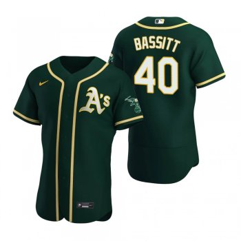 Men's Oakland Athletics Chris Bassitt Green Authentic Alternate Jersey