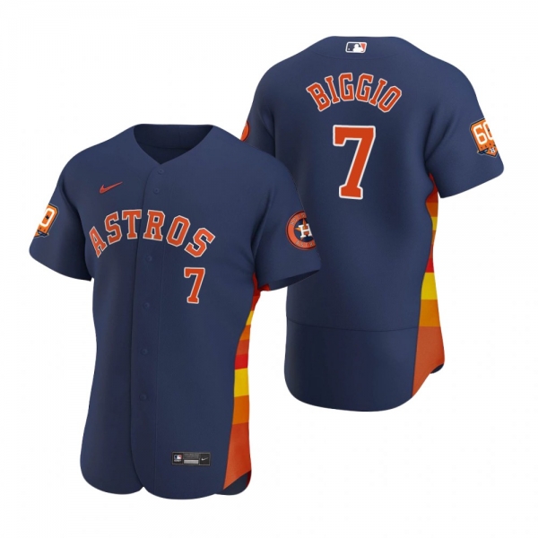 Men's Houston Astros Craig Biggio Navy 60th Anniversary Authentic Jersey