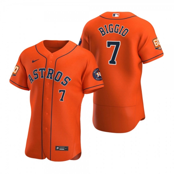 Men's Houston Astros Craig Biggio Orange 60th Anniversary Authentic Jersey