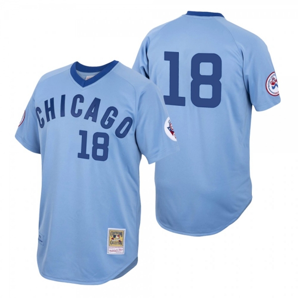 Chicago Cubs Frank Schwindel 1976 Cooperstown Light Blue Authentic Jersey