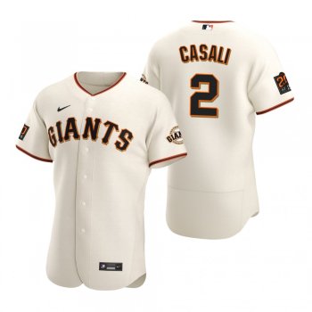 Men's San Francisco Giants Curt Casali Nike Cream Authentic Home Jersey