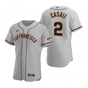 Men's San Francisco Giants Curt Casali Nike Gray Authentic Road Jersey