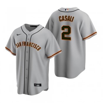 San Francisco Giants Curt Casali Nike Gray Replica Road Jersey