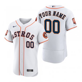 Men's Houston Astros Custom White 60th Anniversary Authentic Jersey