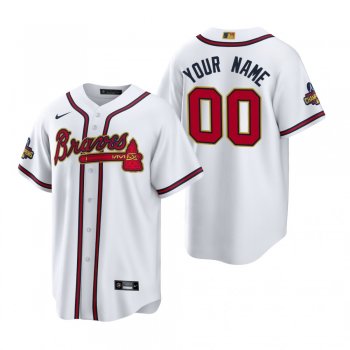 Custom Atlanta Braves White 2022 Gold Program Replica Jersey