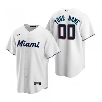 Miami Marlins Custom Nike White Replica Home Jersey