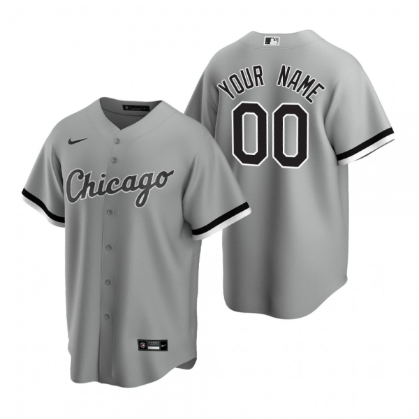 Men's Chicago White Sox Custom Nike Gray Replica Jersey