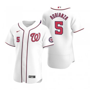 Men's Washington Nationals Ehire Adrianza White Authentic Home Jersey