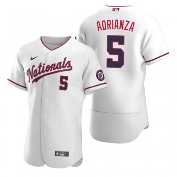 Men's Washington Nationals Ehire Adrianza White Authentic Jersey