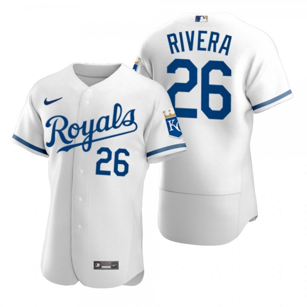 Men's Kansas City Royals Emmanuel Rivera White Authentic Jersey