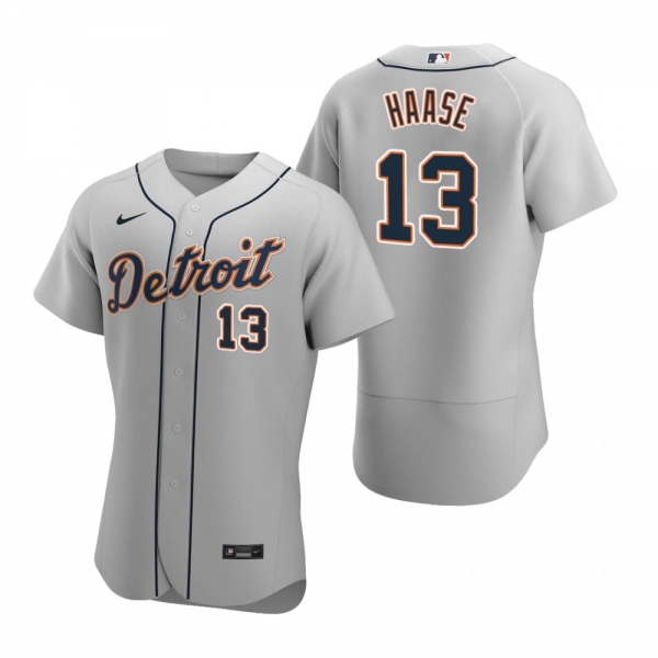 Men's Detroit Tigers Eric Haase Nike Gray Authentic Road Jersey