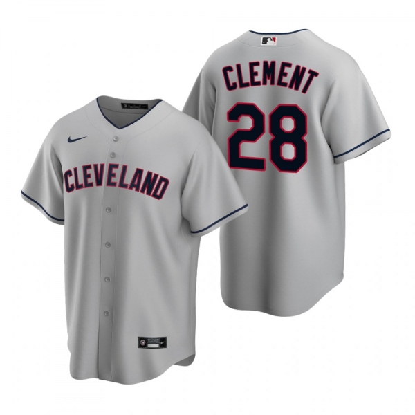 Men's Cleveland Indians Ernie Clement Nike Gray Replica Road Jersey