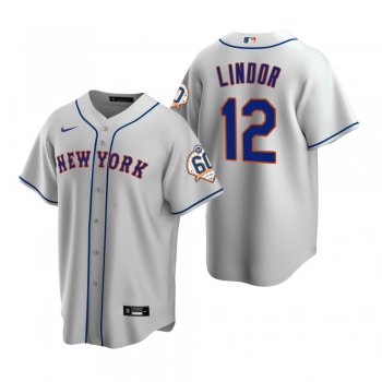 New York Mets Francisco Lindor Nike Gray 60th Anniversary Replica Jersey