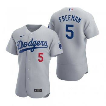 Men's Los Angeles Dodgers Freddie Freeman Gray Authentic Alternate Jersey