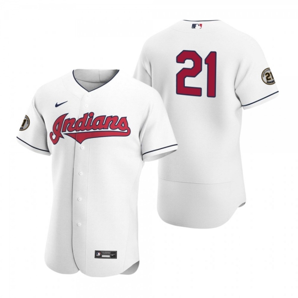 Cleveland Indians Authentic White Roberto Clemente Day Jersey