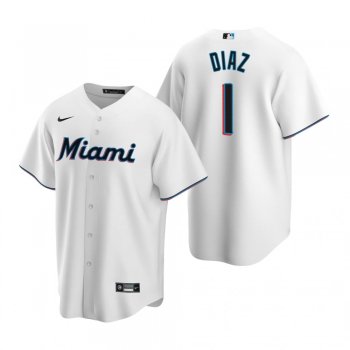 Miami Marlins Isan Diaz Nike White Replica Home Jersey