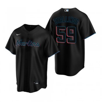 Miami Marlins Jacob Stallings Nike Black Replica Alternate Jersey