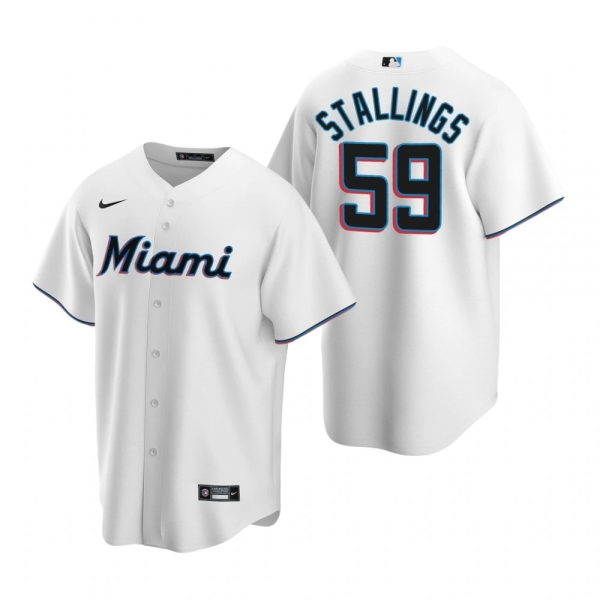 Miami Marlins Jacob Stallings Nike White Replica Home Jersey