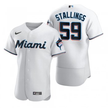 Men's Miami Marlins Jacob Stallings White Authentic Home Jersey