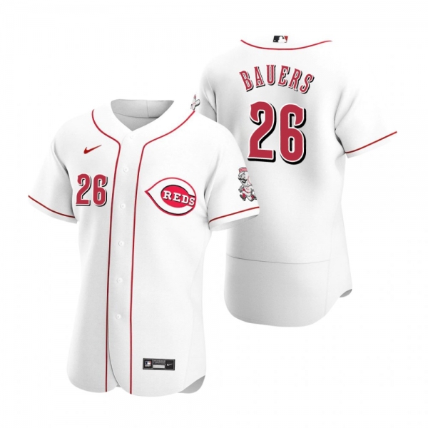 Men's Cincinnati Reds Jake Bauers White Authentic Home Jersey