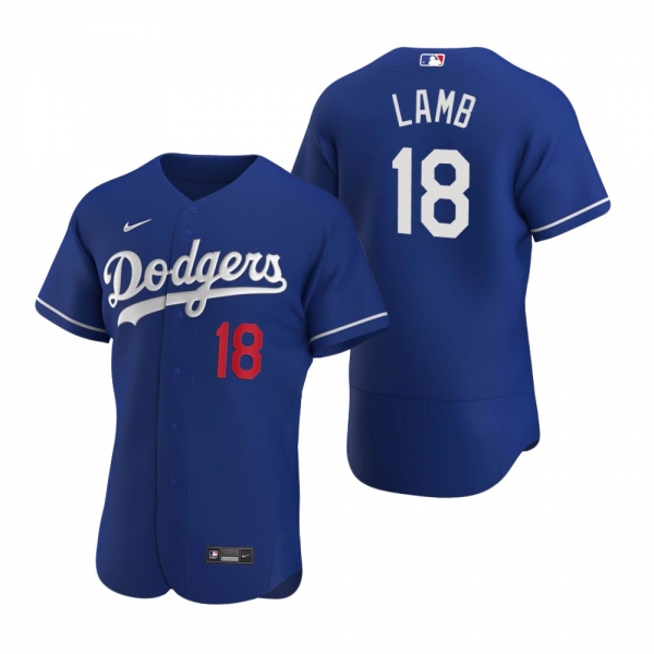 Men's Los Angeles Dodgers Jake Lamb Royal Authentic Alternate Jersey