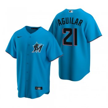 Miami Marlins Jesus Aguilar Nike Blue Replica Alternate Jersey