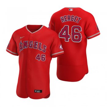 Men's Los Angeles Angels Jimmy Herget Red Authentic Jersey