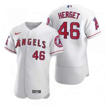 Men's Los Angeles Angels Jimmy Herget White Authentic Home Jersey