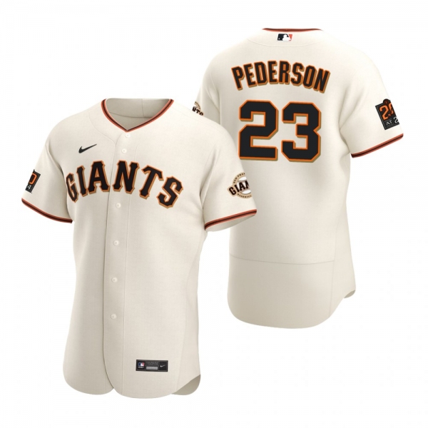 Men's San Francisco Giants Joc Pederson Cream Authentic Home Jersey