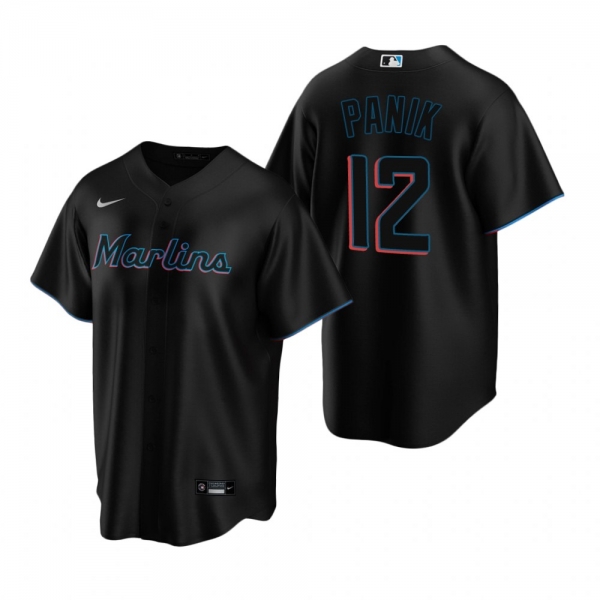 Miami Marlins Joe Panik Nike Black Replica Alternate Jersey