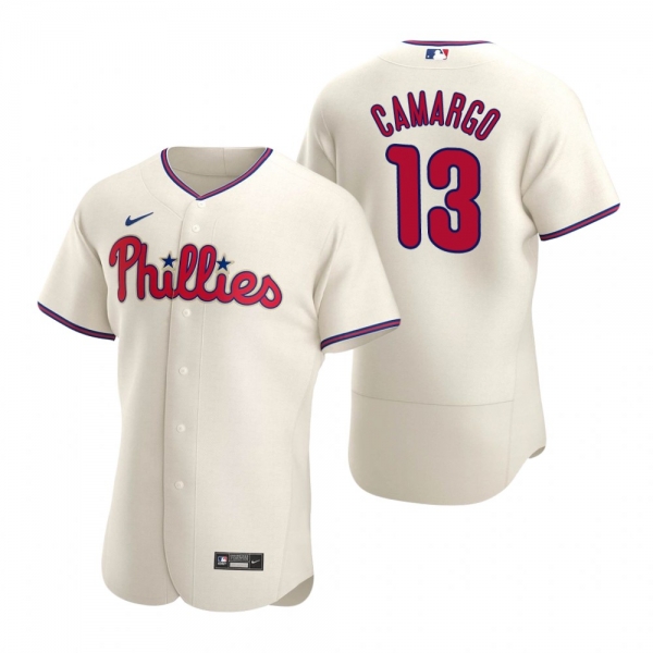 Men's Philadelphia Phillies Johan Camargo Cream Authentic Alternate Jersey