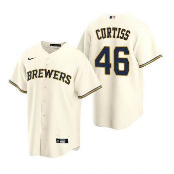 Milwaukee Brewers John Curtiss Nike Cream Replica Home Jersey