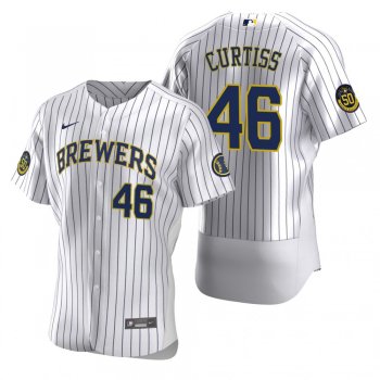 Men's Milwaukee Brewers John Curtiss Nike White Authentic Home Jersey