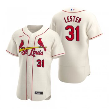 Men's St. Louis Cardinals Jon Lester Nike Cream Authentic Alternate Jersey