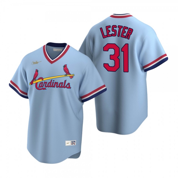 St. Louis Cardinals Jon Lester Nike Light Blue Cooperstown Collection Road Jersey