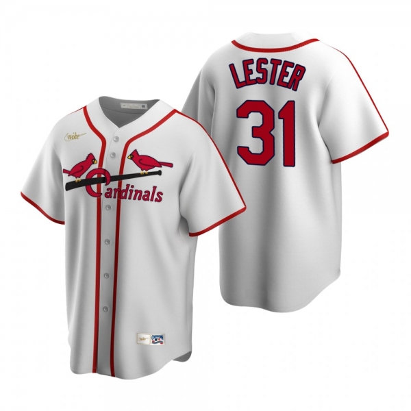 St. Louis Cardinals Jon Lester Nike White Cooperstown Collection Home Jersey