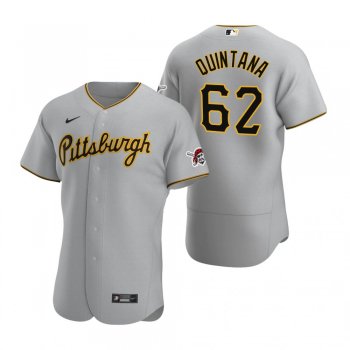 Men's Pittsburgh Pirates Jose Quintana Gray Authentic Road Jersey